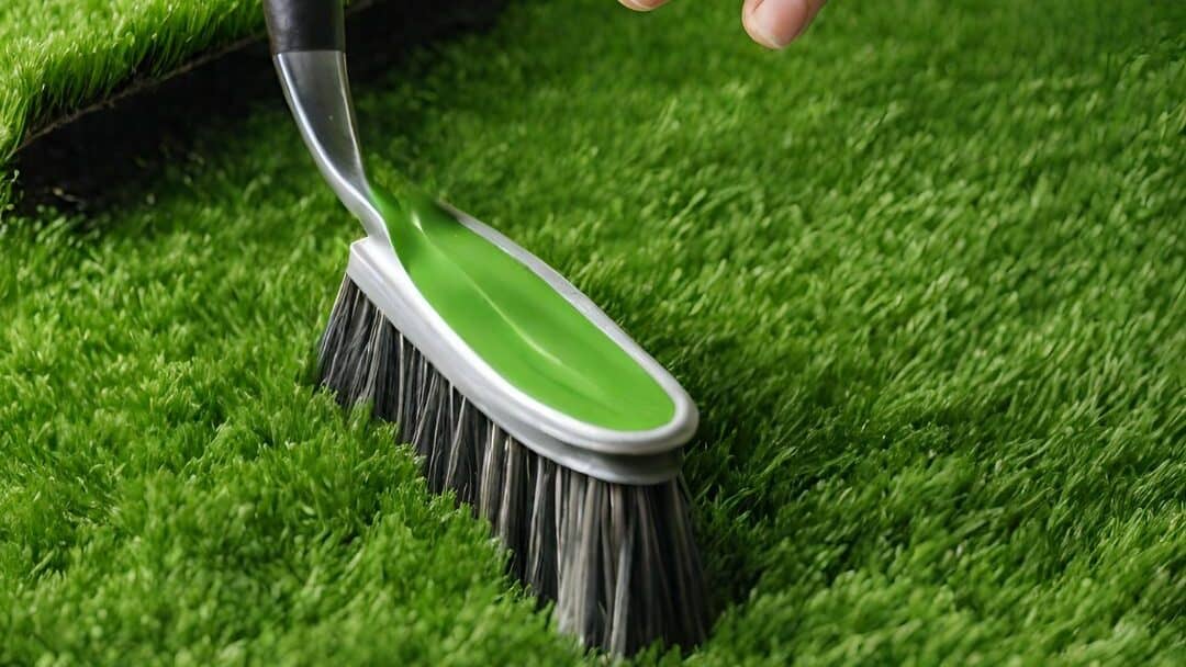 Hand brush on artificial turf
