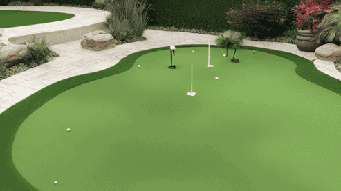 Multi-tiered Putting Green Design with Artificial Turf