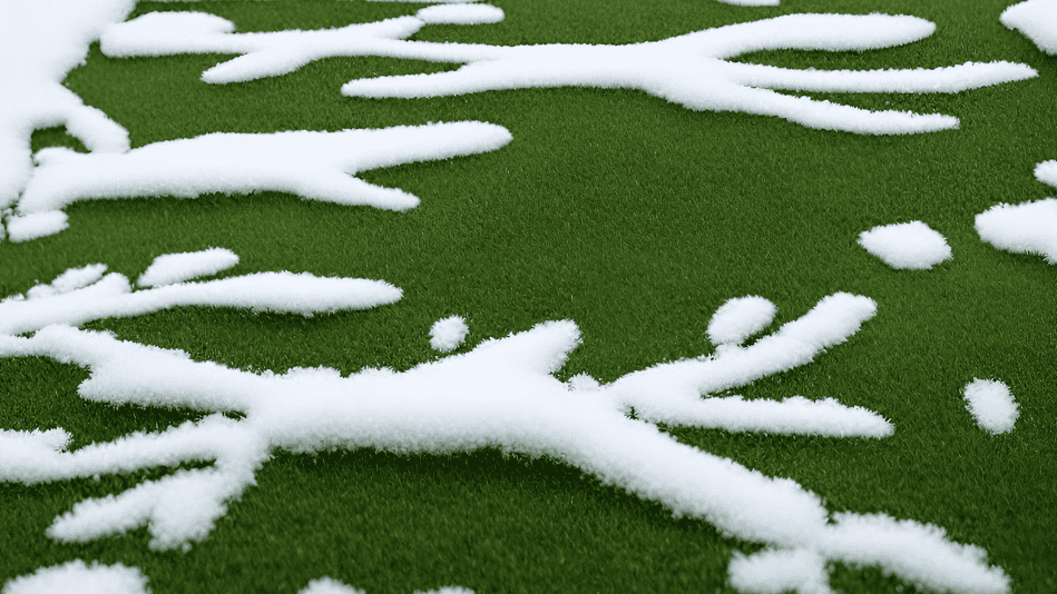Snow on artificial turf