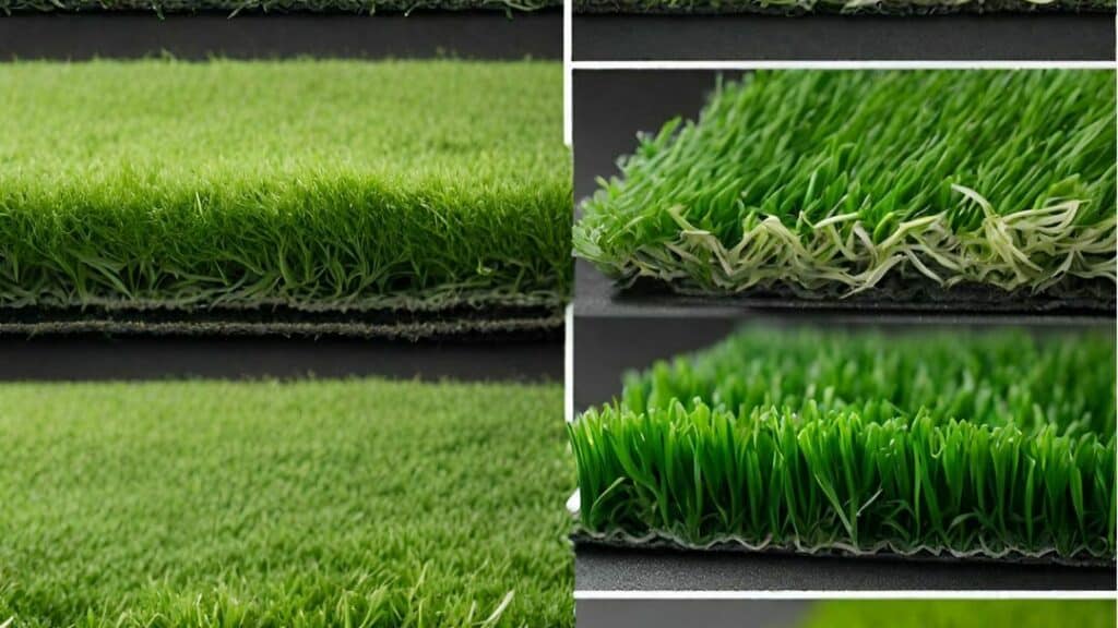 Different types of artificial grass.