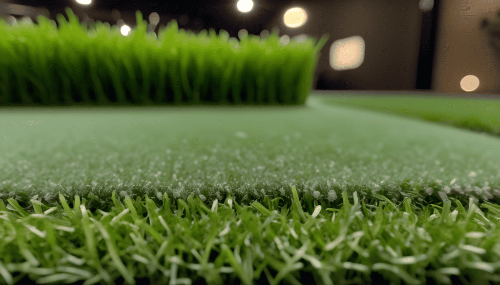 Different pile heights, colour and texture of artificial grass