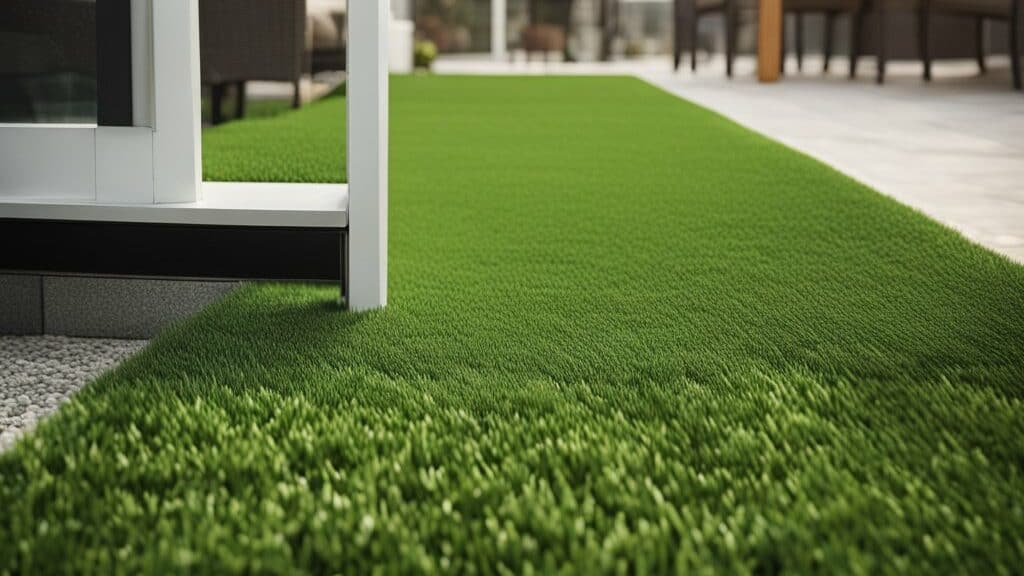 Artificial grass on patio