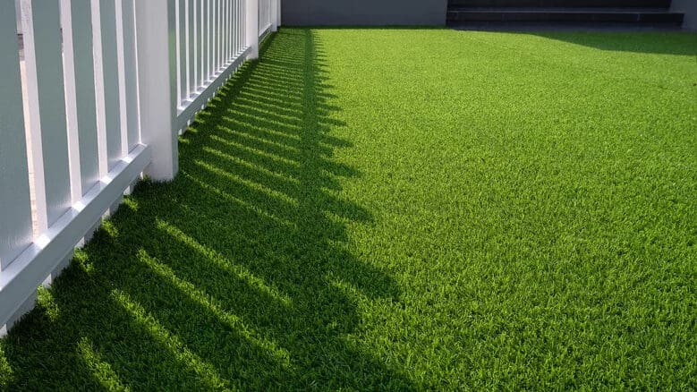 Picket fence and artificial turf